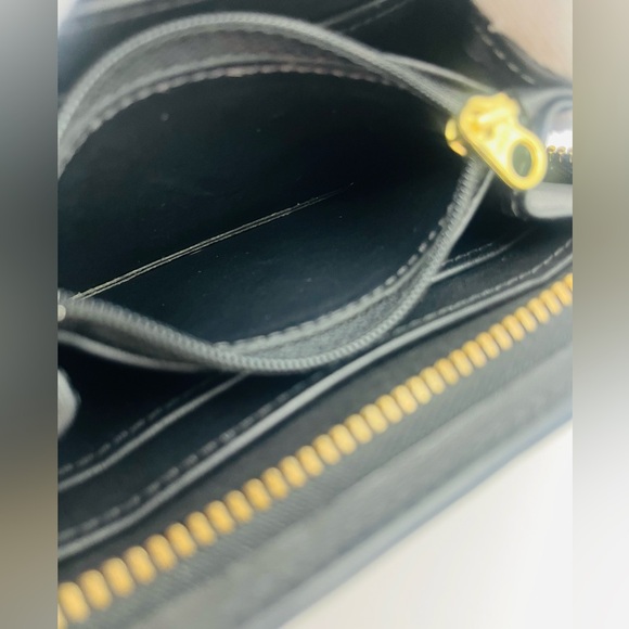 Vintage Coach Zip Around Compact Clutch 6901 Black Leather Wallet Organizer - Picture 9 of 16